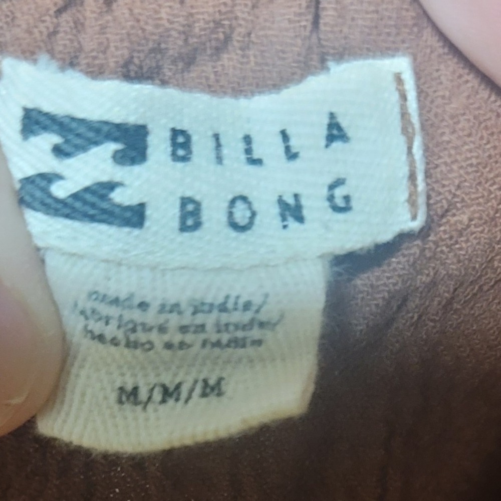 Billabong Brown Long Sleeve Puff Sleeve Smocked Neck Mini Dress M - Picture 2 of 5